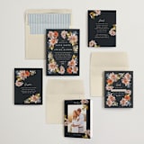 "Dahlia Season" - Wedding Invitations in Navy by Olivia Kanaley Inman - Invitation Suite