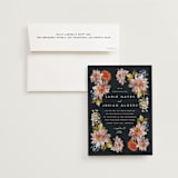 "Dahlia Season" - Wedding Invitations in Navy by Olivia Kanaley Inman - Invitation with Envelope
