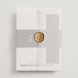 "Everly" - Wedding Invitations in Pearl by Christie Garcia - Assembled with Vellum Wrap and Wax Seal