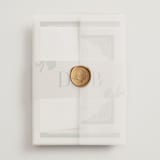 "Century" - Wedding Invitations in Robin's Egg by Jen Owens - Assembled with Vellum Wrap and Wax Seal