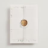 "Fresh Classic" - Wedding Invitations in Porcelain by Susan Moyal - Assembled with Vellum Wrap and Wax Seal