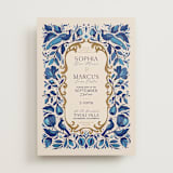"Gilded" - Wedding Invitations in Cerulean by GeekInk Design - Front