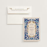 "Gilded" - Wedding Invitations in Cerulean by GeekInk Design - Invitation with Envelope