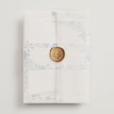"Nilgiri" - Wedding Invitations in Blueberry by Creo Study - Assembled with Vellum Wrap and Wax Seal