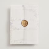 "Nilgiri" - Wedding Invitations in Mauve by Creo Study - Assembled with Vellum Wrap and Wax Seal