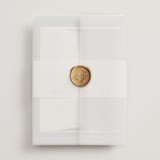 "Hartford" - Wedding Invitations in Powder by Erin L. Wilson - Assembled with Vellum Wrap and Wax Seal