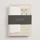 "Bow" - Wedding Invitations in Tuxedo by Corinne Malesic - Assembled with Belly Band