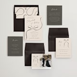 "Bow" - Wedding Invitations in Tuxedo by Corinne Malesic - Invitation Suite