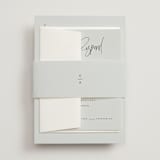 "Signature Script" - Wedding Invitations in Mint by Michelle Taylor - Assembled with Belly Band