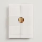 "Conley" - Wedding Invitations in Leaf by Kristie Kern - Assembled with Vellum Wrap and Wax Seal