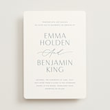 "Glide" - Wedding Invitations in Dusty Blue by Jennifer Postorino - Front