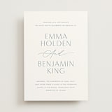 "Glide" - Wedding Invitations in Dusty Blue by Jennifer Postorino - Front