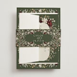 "fleur sauvage" - Wedding Invitations in Vert by Erin Deegan - Assembled with Belly Band