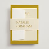 "Swoop" - Wedding Invitations in Marigold by Stacey Day - Assembled with Belly Band