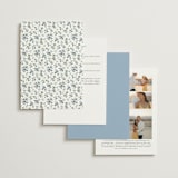 "Foliage Crest" - Wedding Invitations in Sky by Everett Paper Goods - Back of Card Options