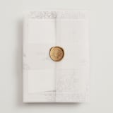 "etched floral" - Wedding Invitations in Stone by Phrosné Barwood - Assembled with Vellum Wrap and Wax Seal