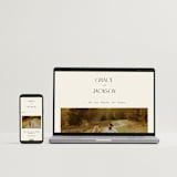 "Commonwealth" - Wedding Invitations in Ecru by That Girl Press - FREE Wedding Website