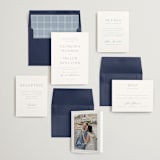 "Modern Air" - Wedding Invitations in Dusty Blue by Stacey Meacham - Invitation Suite