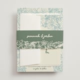 "Bloom" - Wedding Invitations in Waterfall by Kelly Watkins - Assembled with Belly Band