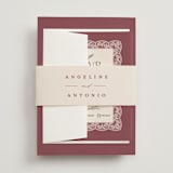 "Chantilly" - Wedding Invitations in Mauve by Erica Krystek - Assembled with Belly Band