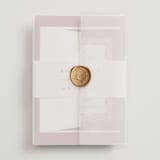 "Chantilly" - Wedding Invitations in Mauve by Erica Krystek - Assembled with Vellum Wrap and Wax Seal