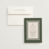 "Chantilly" - Wedding Invitations in Olive by Erica Krystek - Invitation with Envelope