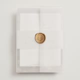 "Full Photo" - Wedding Invitations in Chiffon by Orasie - Assembled with Vellum Wrap and Wax Seal