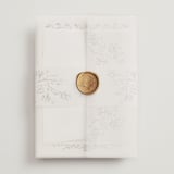 "Sundaland Gardens" - Wedding Invitations in Ivory by Ani Somi - Assembled with Vellum Wrap and Wax Seal