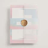 "At Dusk" - Wedding Invitations in Sunset by Sumak Studio - Assembled with Vellum Wrap and Wax Seal