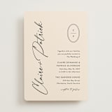 "Script and Monogram" - Wedding Invitations in Sand by Carolyn MacLaren - Front