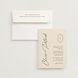 "Script and Monogram" - Wedding Invitations in Sand by Carolyn MacLaren - Invitation with Envelope