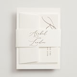 "Luxe script" - Wedding Invitations in Pearl by Hooray Creative - Assembled with Belly Band