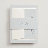 "Modernne" - Wedding Invitations in Powder by Carolyn MacLaren - Assembled with Belly Band