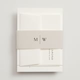"Align" - Wedding Invitations in Cotton by Jennifer Postorino - Assembled with Belly Band