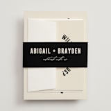 "Spin" - Wedding Invitations in Cream by Pixel and Hank - Assembled with Belly Band