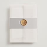"In Love" - Wedding Invitations in Linen by Vanessa Doyle - Assembled with Vellum Wrap and Wax Seal