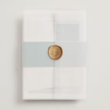 "Colorfield" - Wedding Invitations in Seafoam by Snow and Ivy - Assembled with Vellum Wrap and Wax Seal