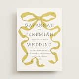 "Antique Ribbon" - Wedding Invitations in Citrine by Olivia Kanaley Inman - Front