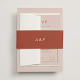"Jot" - Wedding Invitations in Peach Cream by Snow and Ivy - Assembled with Belly Band