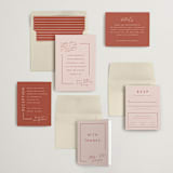 "Jot" - Wedding Invitations in Peach Cream by Snow and Ivy - Invitation Suite