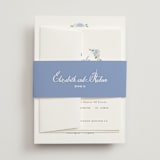 "Sweethearts" - Wedding Invitations in Periwinkle by Design Lotus - Assembled with Belly Band