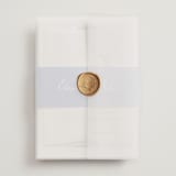 "Sweethearts" - Wedding Invitations in Periwinkle by Design Lotus - Assembled with Vellum Wrap and Wax Seal