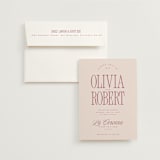 "Riviera" - Wedding Invitations in Rose by Kelly Schmidt - Invitation with Envelope