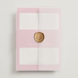 "Everlasting" - Wedding Invitations in Carnation by Jennifer Postorino - Assembled with Vellum Wrap and Wax Seal