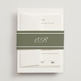 "Boulevard" - Wedding Invitations in Moss by Megan Davis - Assembled with Belly Band