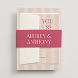 "Ambrosial" - Wedding Invitations in Strawberry by Pixel and Hank - Assembled with Belly Band