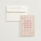 "Ambrosial" - Wedding Invitations in Strawberry by Pixel and Hank - Invitation with Envelope