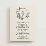 "Botanical Crest" - Wedding Invitations in Ink by Kelly Watkins - Front