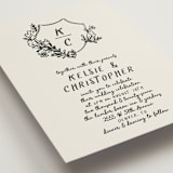 "Botanical Crest" - Wedding Invitations in Ink by Kelly Watkins - Detail