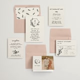 "Botanical Crest" - Wedding Invitations in Ink by Kelly Watkins - Invitation Suite